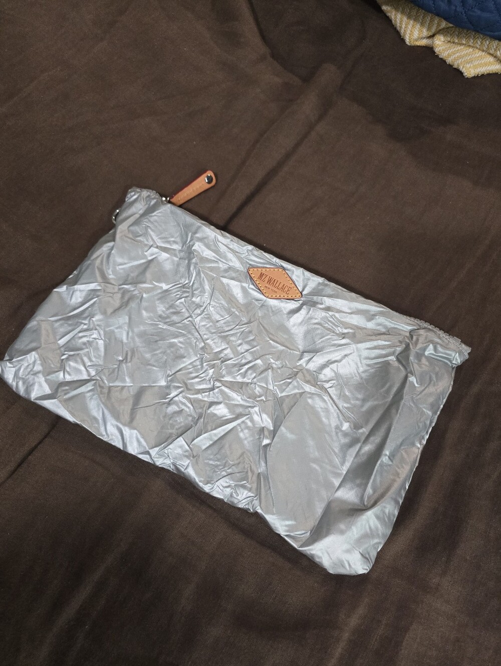 Mz Wallace Silver Large Travel Pouch